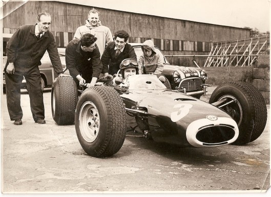 Graham Hill testing the BRM P261 at Silverstone